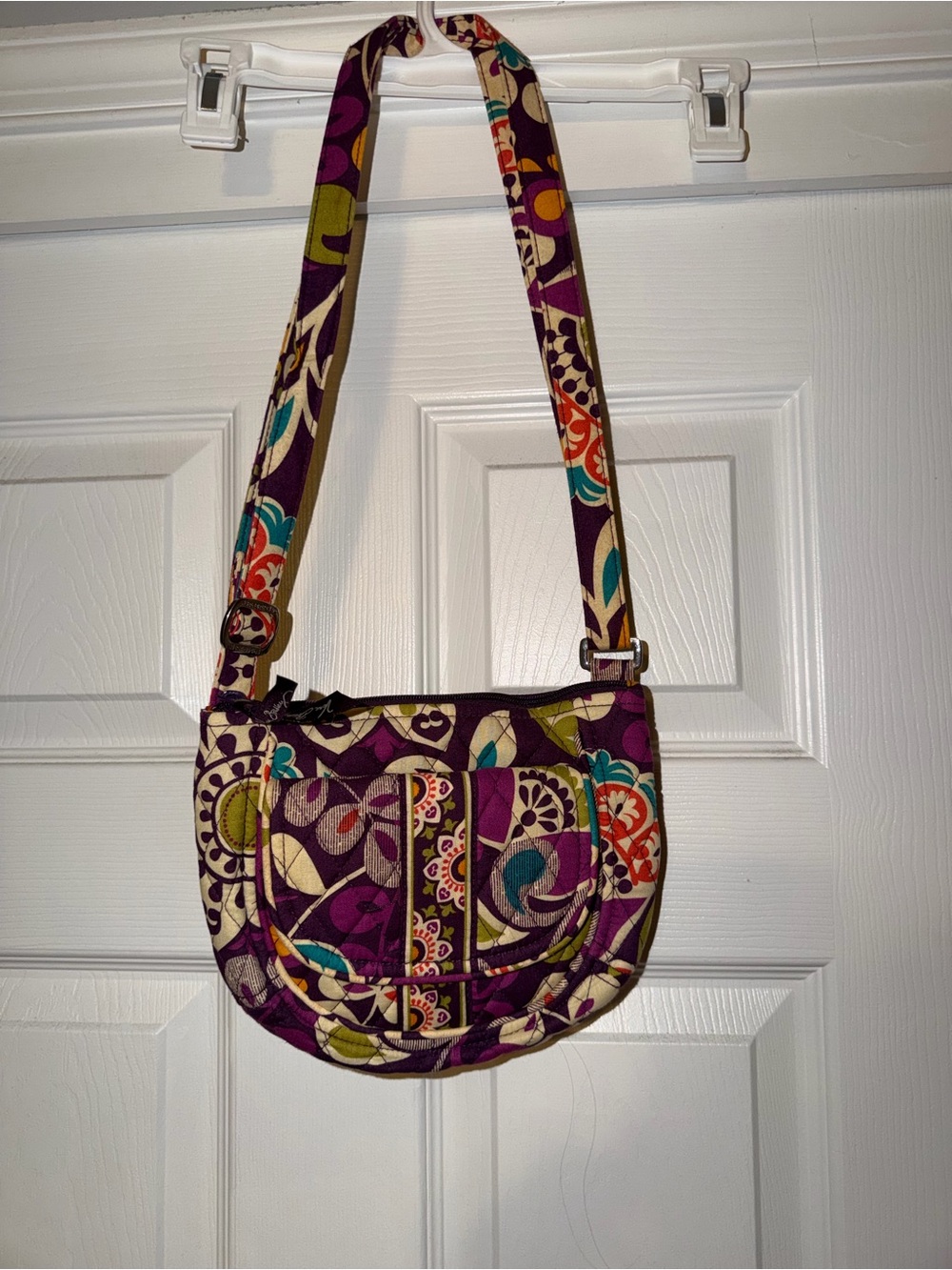 Vera Bradley Plum Crazy (retired) Lizzy Crossbody Bag Quilted Purple Floral